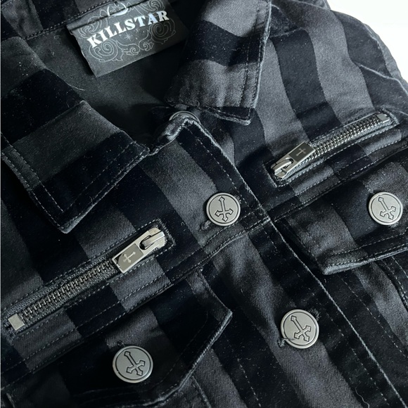 Killstar Notorious Trucker Cropped Vest - Picture 3 of 6